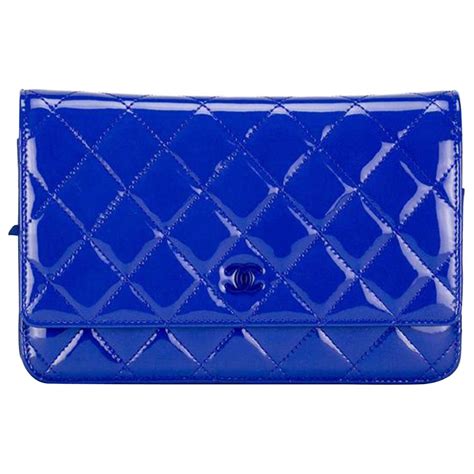 chanel blue patent leather woc|chanel wallet.